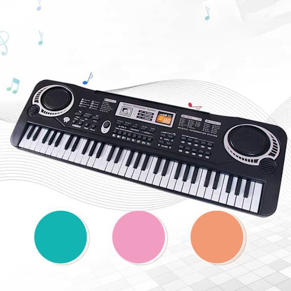 Barnepiano 61 taster Multifunksjonelt elektronisk keyboard Læringsmusikkinstrumentleketøy for gutter og jenter med strømforsyning