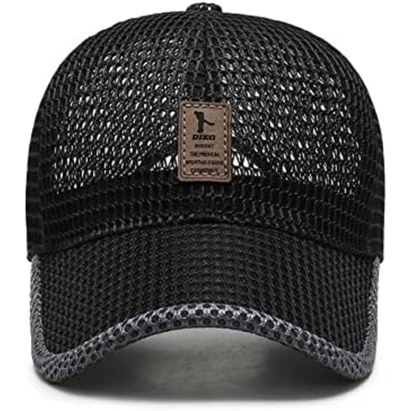 Kesä Mesh Baseball-lippis Miehille Naisille Trucker Mesh Hat Baseball-hatut Ulkoilulajit Juoksuhattu 2-black
