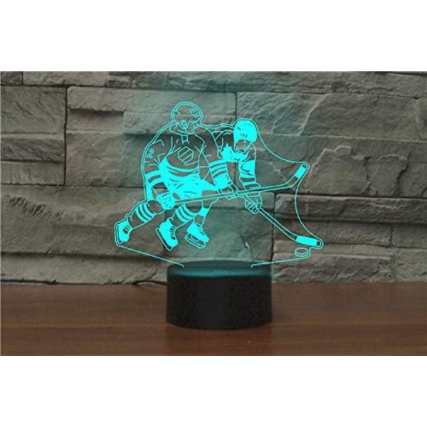3D Play Ishockey Fjärrkontroll 16 Färger Nattlampor Illusion Akryl LED Bord Sänglampa Barn Sovrum Skrivbordsdekoration Födelsedagspresenter Leksak