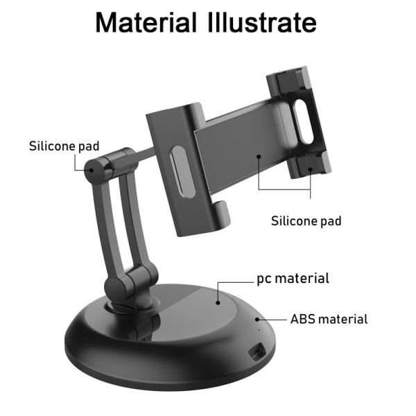 Tablet Stativ Holder Høyde Justerbar 360° Svingbar Roterende Skrivebordsstativ for 5\"-15.5\" iPad & Andre Nettbrett/Telefon