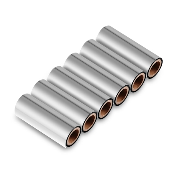 6 rullar x Termisk överföringsvaxband för etikettstreckkodstryck 110 mm x 30 m