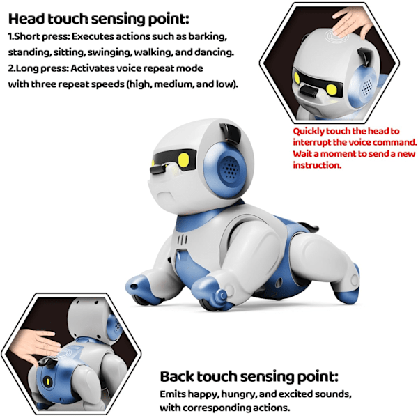 Smart interaktiv robot hund leksak för barn med röst- och beröringskontroll dansande husdjur RC djur leksak för pojkar och flickor realistisk mini husdjur hund robot simulator