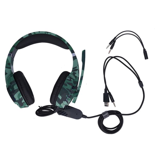 PYTHON FLY G9000PROCC Trådbundet Gaming Headset Brusreducerande ESports Headset för PS4(Kamouflage Grön )