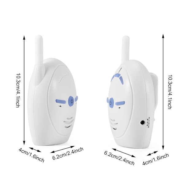 Trådlös 2,4 GHz digital ljudbabymonitor Känslig överföring Röst Tvåvägskommunikation