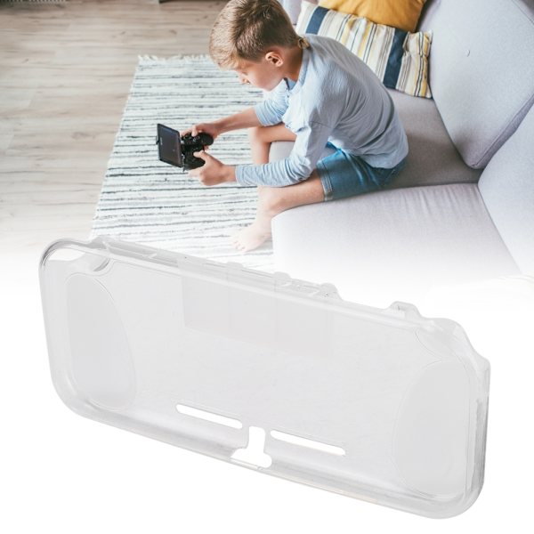 Mjukt TPU-skyddsfodral för spelkonsol med förvaringstillbehör för Switch Lite-värd med greppspår, transparent