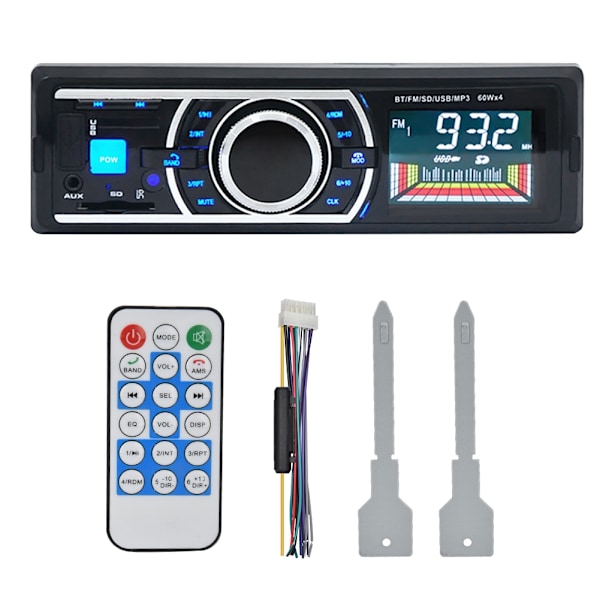Bluetooth-auton stereoradio, MP3-6203-soitin, yksi DIN