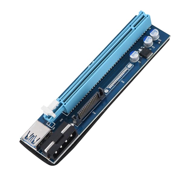 PCI-E Express 1x till 16x 4PIN Mining Extender Riser Card Adapter med USB 3.0-kabel