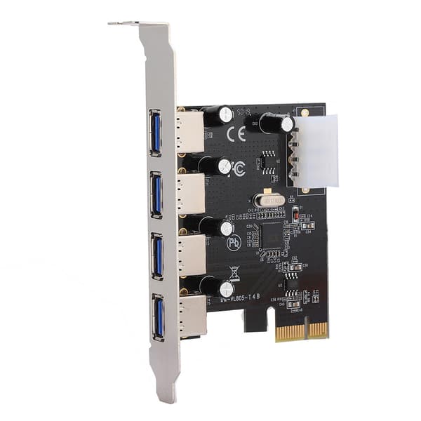 5 Gbps Ultrahøyhastighets PCI-E til 4 x USB 3.0 Express Utvidelseskort Adapter