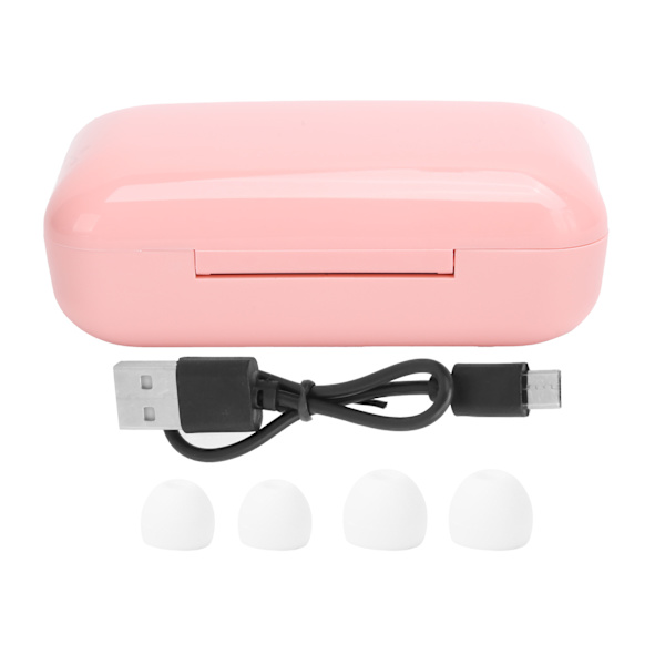 F9-5 LED trådløst headset berøring digitalt display TWS Bluetooth headset for utendørs sportRosa