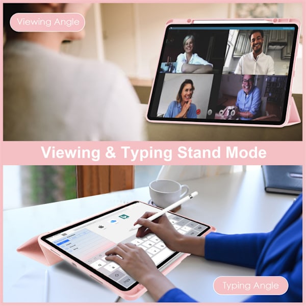 Etui til iPad Air 5. generation 2022/iPad Air 4. generation 2020 10,9 tommer, Trifold Stand Etui med blyantholder