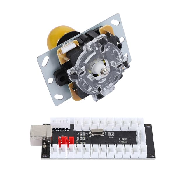 30/24 Kassette Knap   5P Rocker Enkelt Kit Sort USB Core Board Arcade Kit Gul