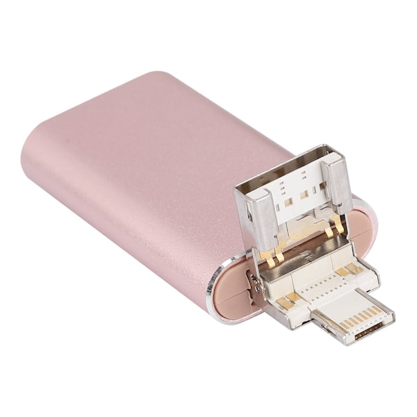 16G Type-C USB Lightning USM 4-in-1 U-levy sopii iPhone-, iPad- ja Android-laitteille (ruusukulta)
