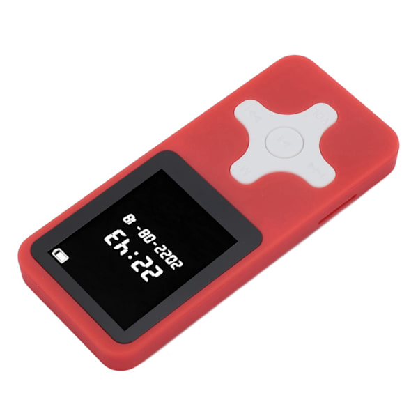 MP3-spelare Bluetooth 5.0 1,77 tum LCD-skärm Bärbar HiFi-musikspelare med FM-radioinspelare Väckarklocka Elektronisk bok Röd med 32 GB minneskort