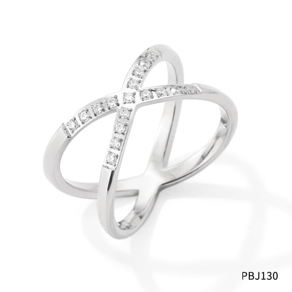 X Ring Simulerad Diamant Criss Cross Ring för Kvinnor