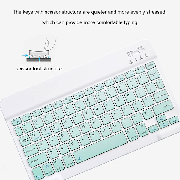 Ultra-tynn Bluetooth-tastatur, bærbar, oppladbar, trådløs, kompakt for Android Windows Tablet Mobiltelefon iOS iPhone iPad