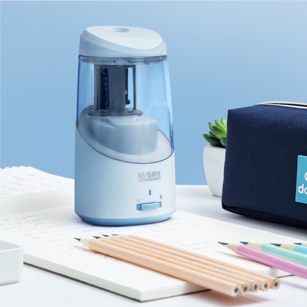 Elektrisk blyantspidser, bærbar automatisk blyantspidser til farveblyanter, automatisk stop, fuldautomatisk skarp og hurtig, USB-drevet blue