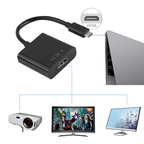 USB3.1 Type C Han til HDMI Hun Adapter til MacBook 2015 Chromebook Pixel 2015