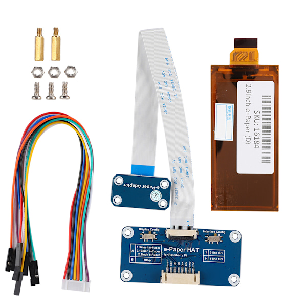 2,9 tommer fleksibel E Ink-skærm sort/hvid egnet til Raspberry Pi 296 x 128 opløsning