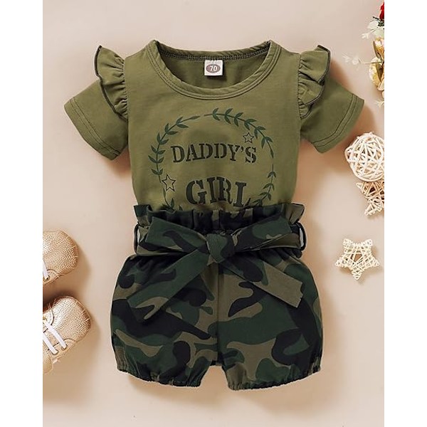 Baby Flickkläder Småbarn Flick Sommarkläder Skjortor Toppar Trasiga Denimshorts Set Små Flickkläder 0-3M