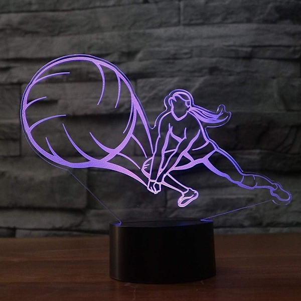 3D Volleyball Nattlys LED Lampe Illusions 7 Farge Skiftende Berøringssensor Bord Dekor Lamper Bursdagsgave Akryl Flat ABS Base USB Ca