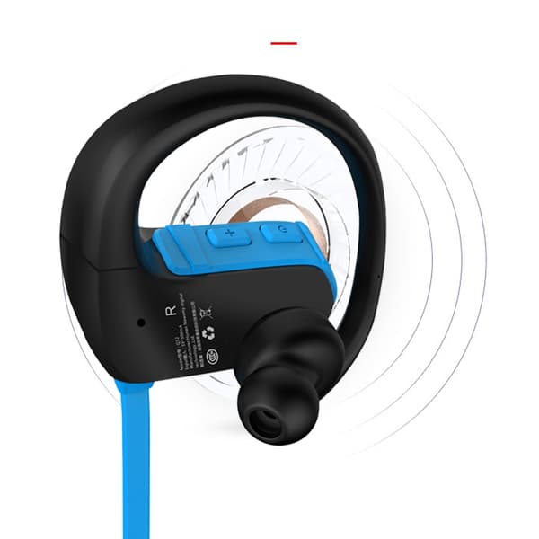 16G Q12 Bluetooth MP3-øretelefoner med ørekrok til MP3/WMA/WAV/APE/FLAC til IOS/Android Blå