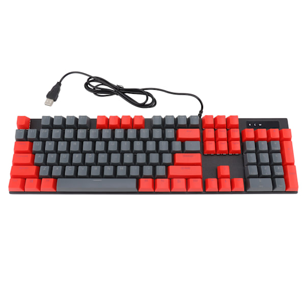 Mekanisk tastatur 104 taster RGB bakgrunnsbelyst ergonomisk dual farge programmerbar spilltastatur for PC bærbar grå og rød blå bryter