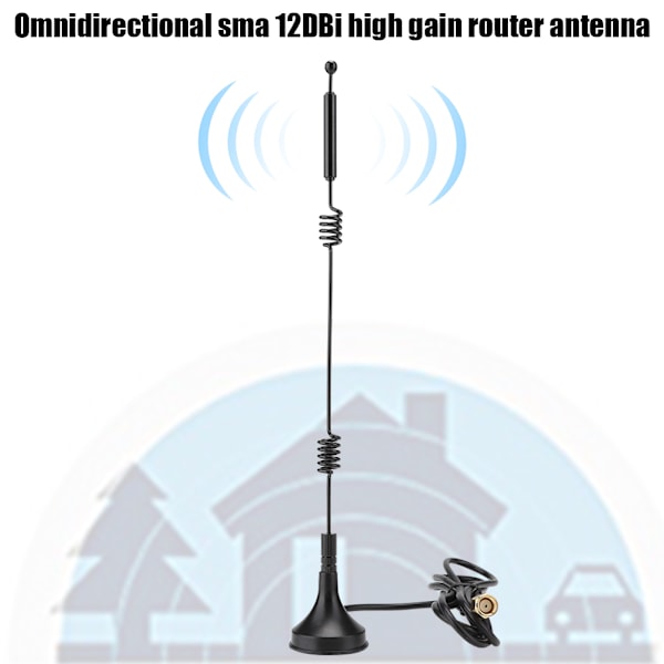 12DBi høj forstærkning 2.4/5GHZ dobbeltbånds rundstrålende WIFI-router dobbelt helix-antenne (5 meter)