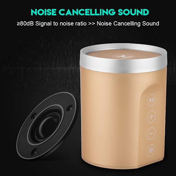 Tung bas trådlös Bluetooth-högtalare Handsfree-samtal FM-radio Bluetooth-högtalare - Touch-knapp