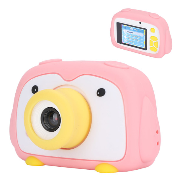 20MP lasten digitaalinen kamera 2.0 tuuman värillinen näyttö Pingviinin muotoinen videokamera Pinkki