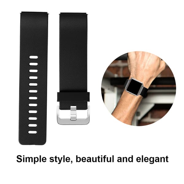 TPU Twill Watchband Watch Strap Rem til Fitbit Blaze (sort S)