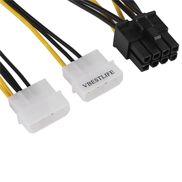 16cm 5 tuuman 8-pin PCI-uros naar Dual LP4 4-pin IDE-virtakaapeliadapteri