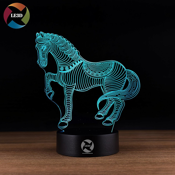 3D Optisk Illusions Nattlys - 7 LED Fargeskiftende Lampe - Kaldt Mykt Lys Trygt for Barn - Skaper Fantastiske Drømmer