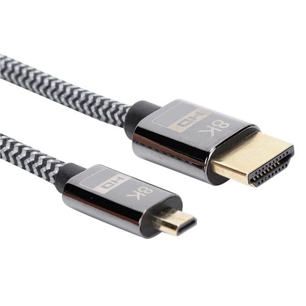 Micro HDMI till HDMI HD-videokabel, flätad nätverksanslutning, 1 meter