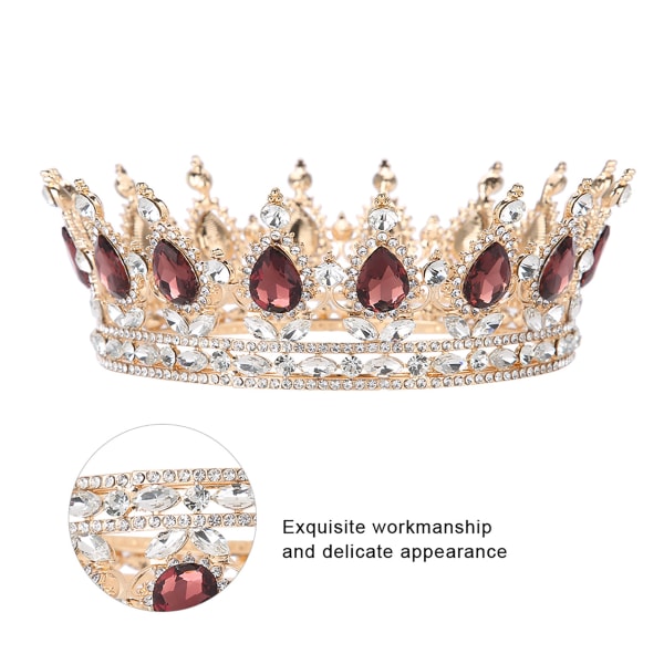 Bröllopshårtillbehör Rhinestones Tiara Rund Krona Handgjorda Brudgum Smycken