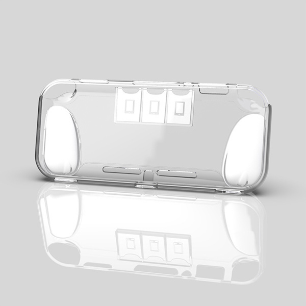 Mjukt TPU-skyddsfodral för spelkonsol med förvaringstillbehör för Switch Lite-värd med greppspår, transparent