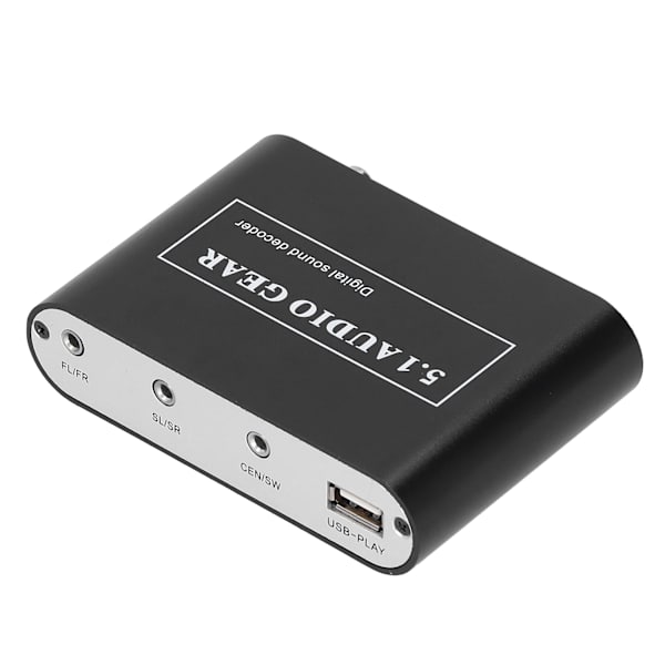 USB Port Digital Audio Sound Decoder Converter DTS/AC3/6CH LPCM Til 5.1 Analog Output 2.1EU Stik 100‑240V