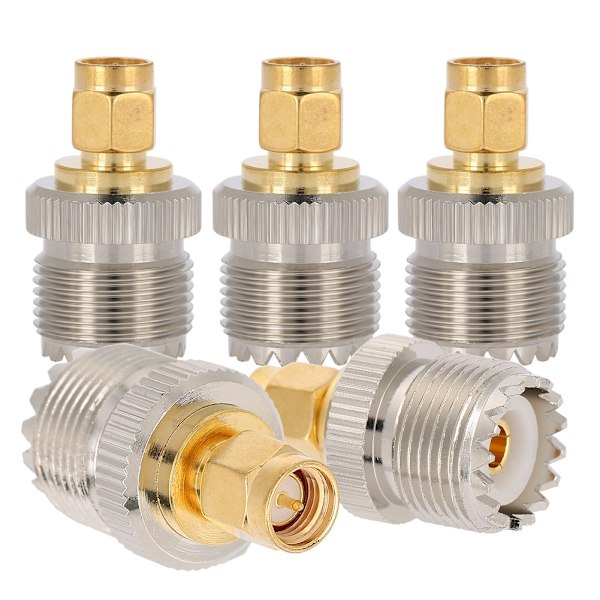 5 st SMA hane till UHF hona adapter/omvandlare PL259 SO239 för säkra anslutningar