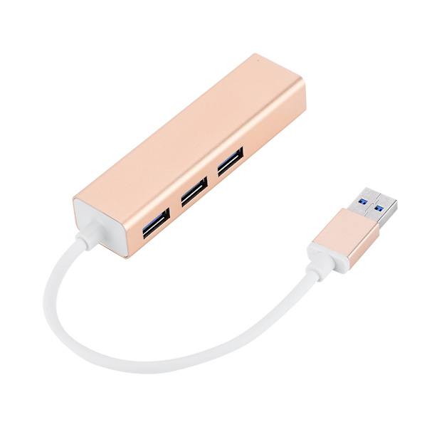 3 porte USB 3.0 HUB USB til RJ45 Ethernet Lan Adapter til PC bærbar computer guld