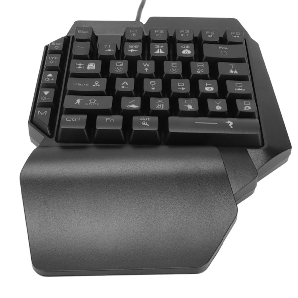 Enhånds Gaming Tastatur USB Ergonomisk Design RGB Baggrundsbelyst Plug and Play Halvt Tastatur til Computerspil