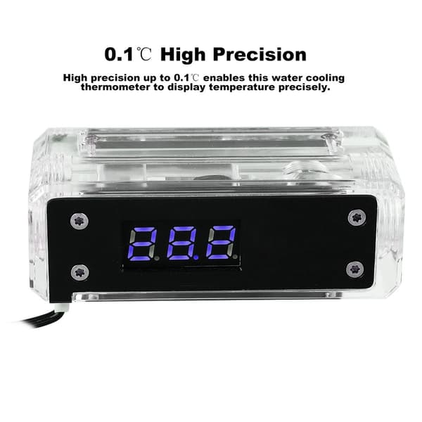 Presis 50-100℃ Digitalt Vann Termometer Sanntids Vannkjøling Termometer Blå Display