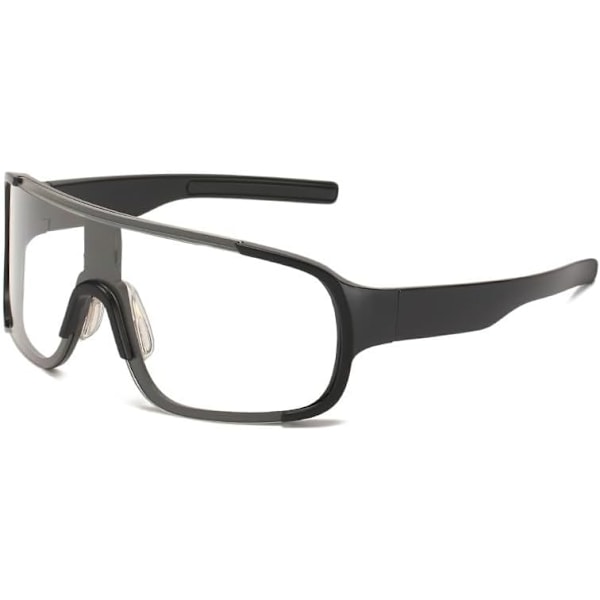 Uudet ulkoilulasit miehille ja naisille, tuulenpitävät aurinkolasit, aurinkosuojaurheilulasit - Musta kehys, harmaa linssi Black Frame White