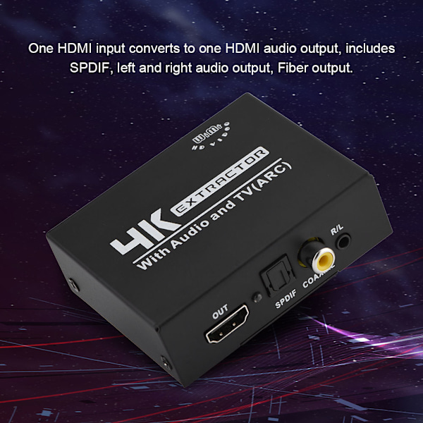 Mini HDMI til HDMI Audio SPDIF Venstre og Højre Kanal 1080P HD Video Konverter Boks