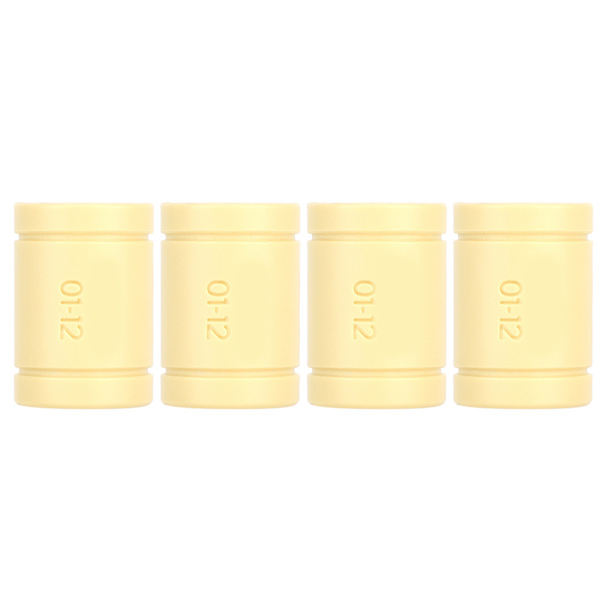 4 stk. Lejeskafter i Plast Gul LM12UU Massiv Polymer Lineærlejer til 3D-printer RepRap Mendel RJMP‑01‑12