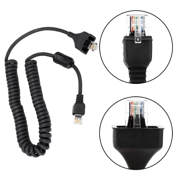 Håndmikrofonkabelforlængelsesstik magnetisk ringledning til TK-868G TK-768 TK-862G TK-762G