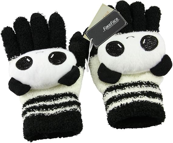 Søde Panda Vinter Uld Touchscreen Handsker til Kvinder Piger Vindtætte Strikkede Tekstning Handsker Vanter Gave til Jul
