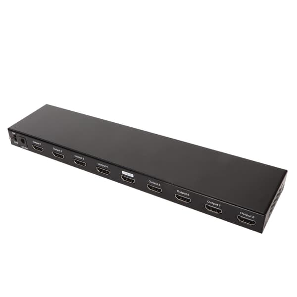 1x8 HD Multimedia Interface Splitter 4K 30Hz 3D 1 in 8 Out HD Multimedia Interface Splitter for TV Projector 100‑240V EU Plug
