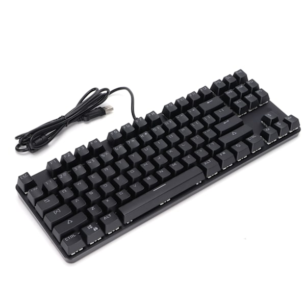 Mekanisk Gaming Tastatur 87 Nøkkel 9 Bakgrunnsbelysningsmoduser Kablet USB Bakgrunnsbelyst Tastatur for PC-spillere Svart