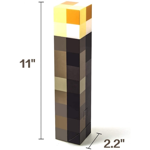 Pixels Brownstone Fakkel Lys til Montering på Væg eller Håndholdt USB Genopladelig 11 Tommer LED Væg Fakkel Soveværelse Stue Spil