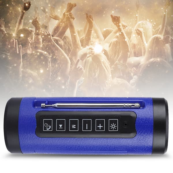 Multifunksjonell bærbar Bluetooth-høyttaler stereolyd Soundbar Støtte MP3 U Disk/TF-kort (Blå)