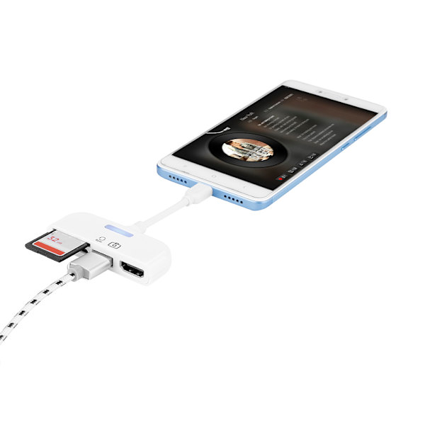 5-i-1 Micro USB til HDMI HDTV Adapter OTG Kortlæser til Android
